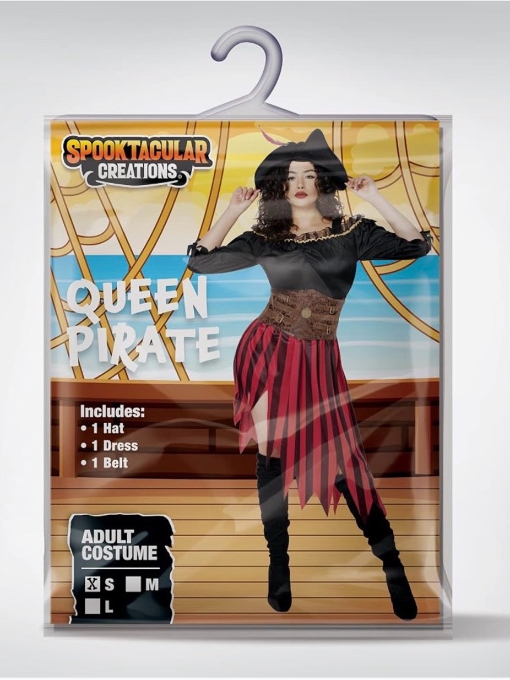 Spooktacular Creations Queen Pirate Costume - Black & Red (L)